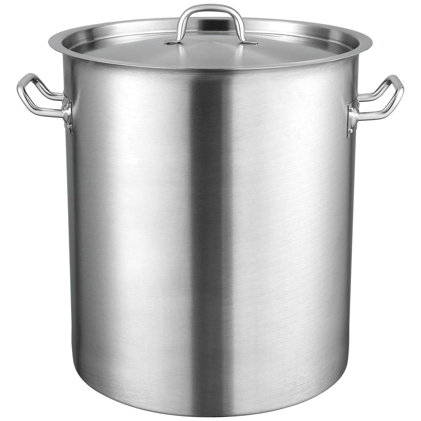 Stockpot i rostfritt stål, 42 quarts stora kokkärl, såsgryta för flera användningsområden med lock och handtag, kraftig lagerkanna för kommersiell kvalitet, slipbehandling, för stora grupper Events Silver