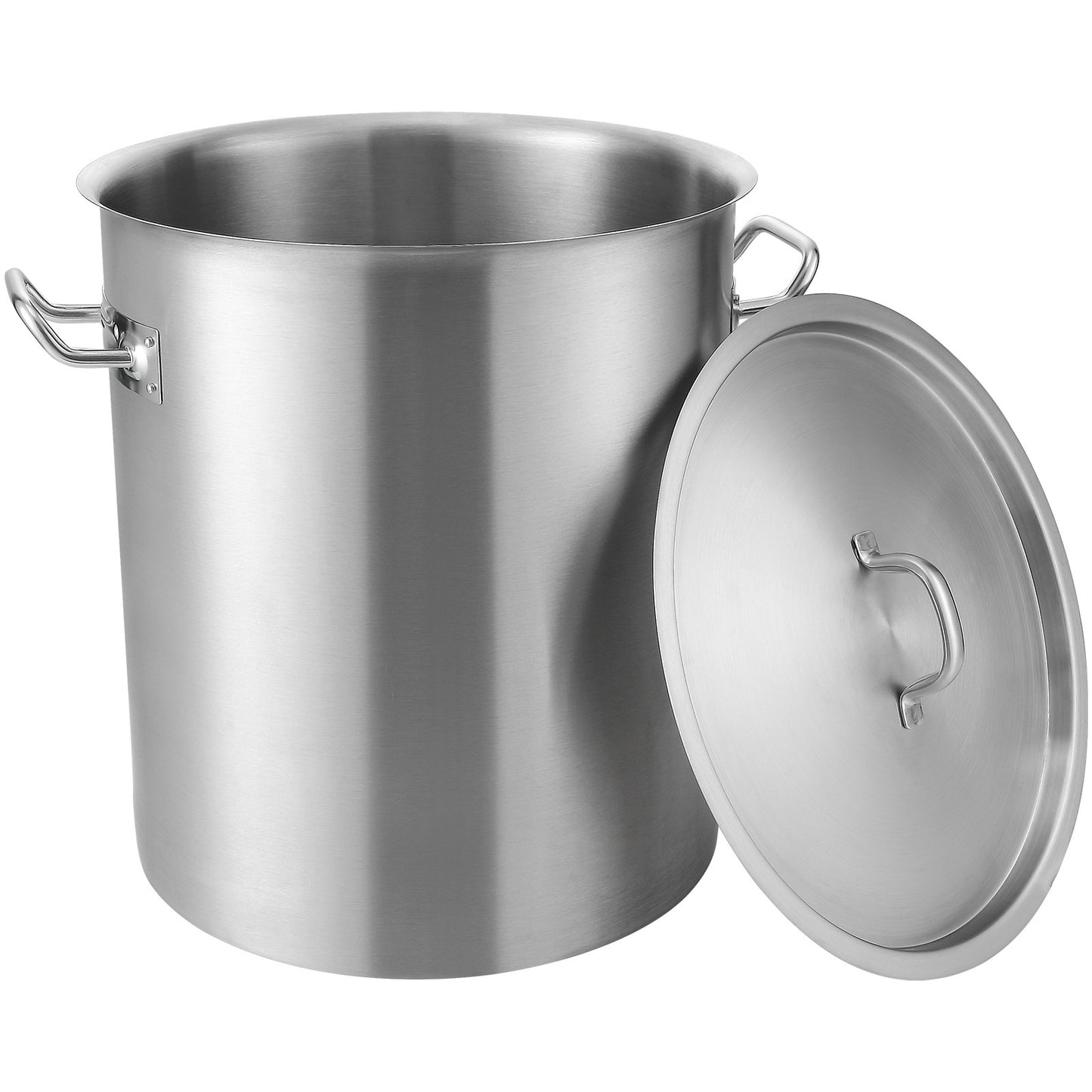 Stockpot i rostfritt stål, 42 quarts stora kokkärl, såsgryta för flera användningsområden med lock och handtag, kraftig lagerkanna för kommersiell kvalitet, slipbehandling, för stora grupper Events Silver