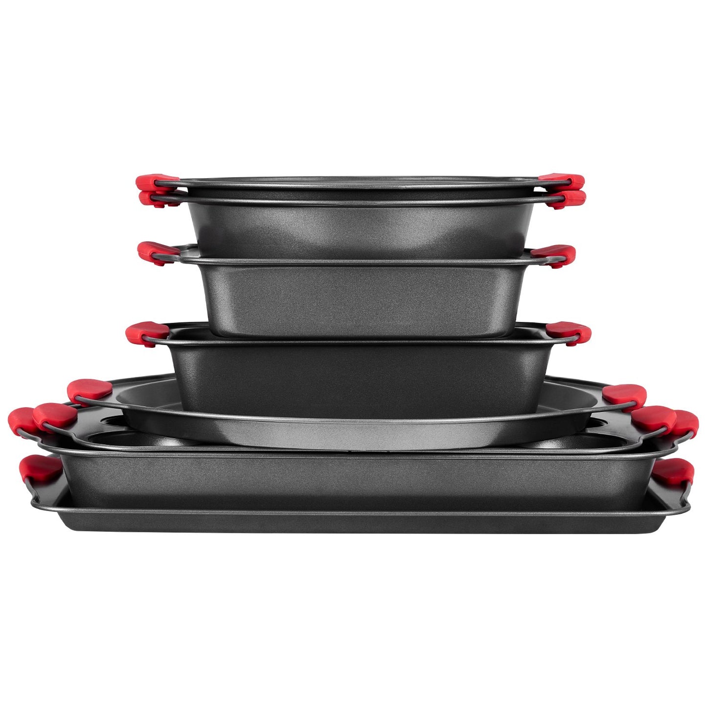 Baking tray set 8-piece nonstick carbon steel set with silicone handle