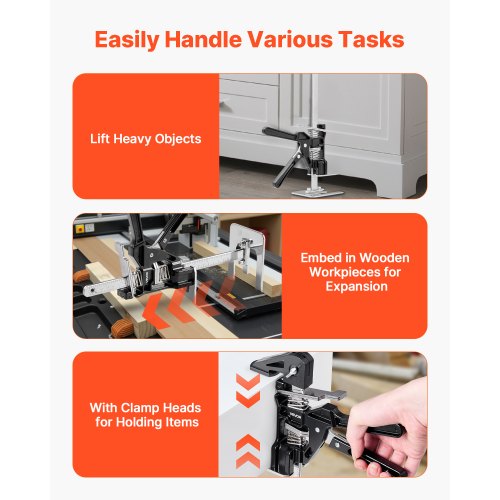 Labor-saving Jack 2 pcs 150 kg Load capacity Lift capacity up to 180 mm Black