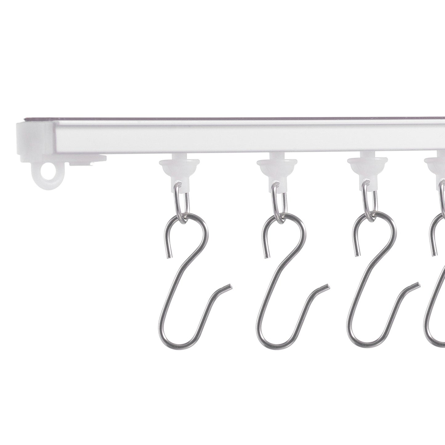 Ceiling Curtain Track Set 9.9 FT/3 Meter Self-Adhesive Room Divider White