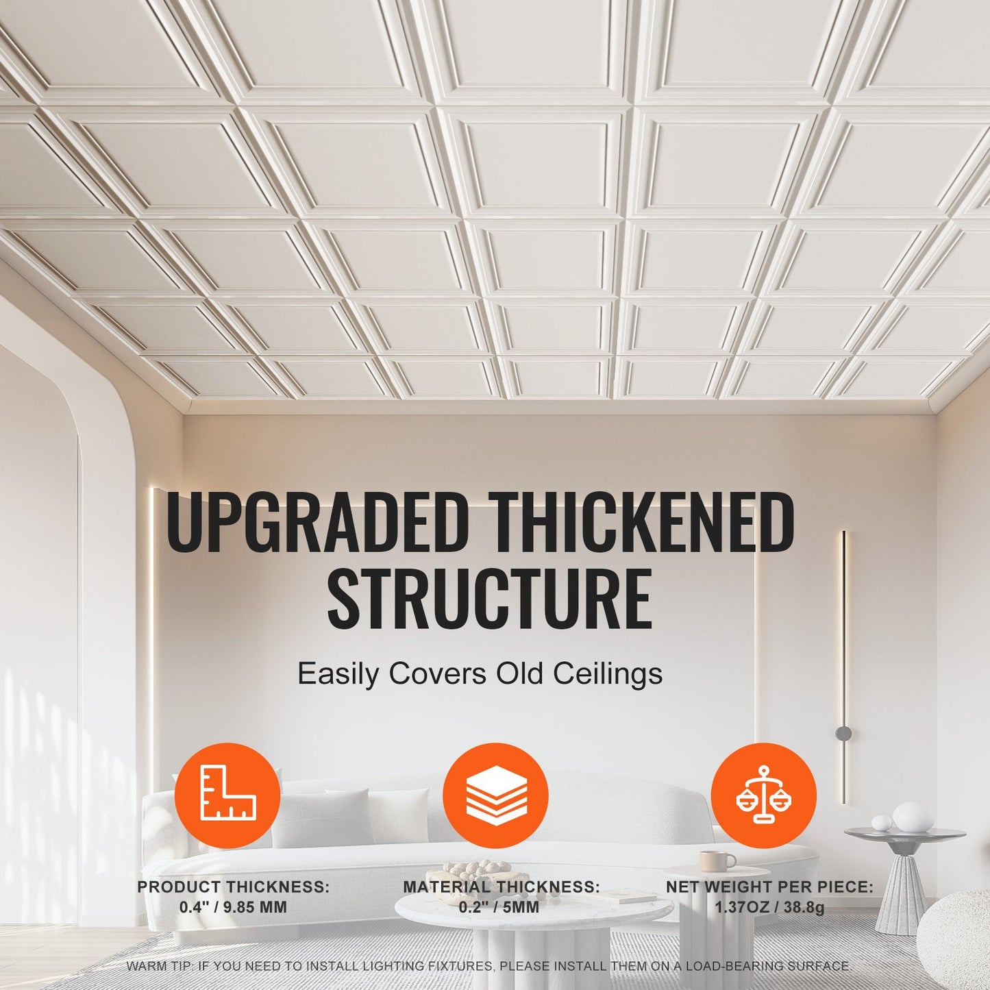 Takplattor 16-pack 20 x 20 i polystyren Enkel installation Limning