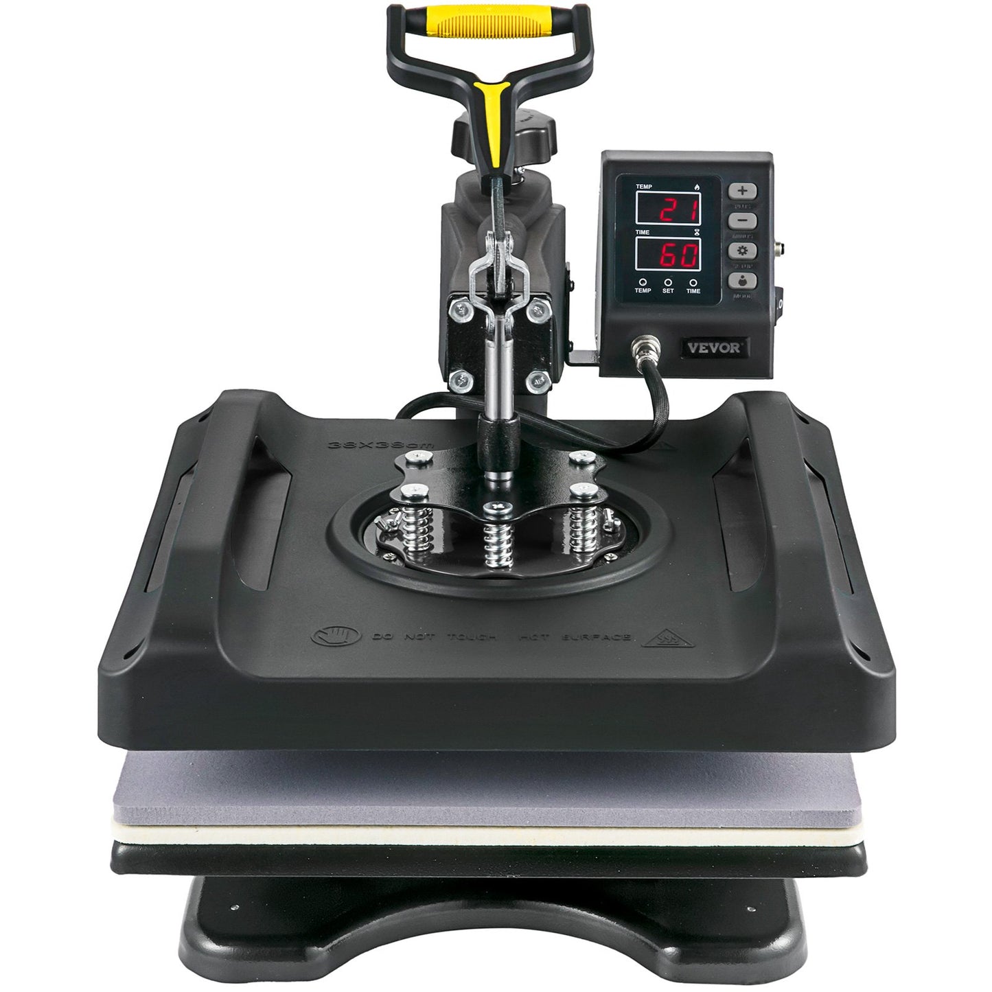 Heat Press Machine 15 x 15 Inch 8 In 1 Heat Press 1000W Sublimeringsmaskin 360° Rotation Swing Away Heat Press 8 In 1 Skjorta Tryckmaskin Dual-Tube Uppvärmning för DIY T-shirts Kepsmuggar (svart)