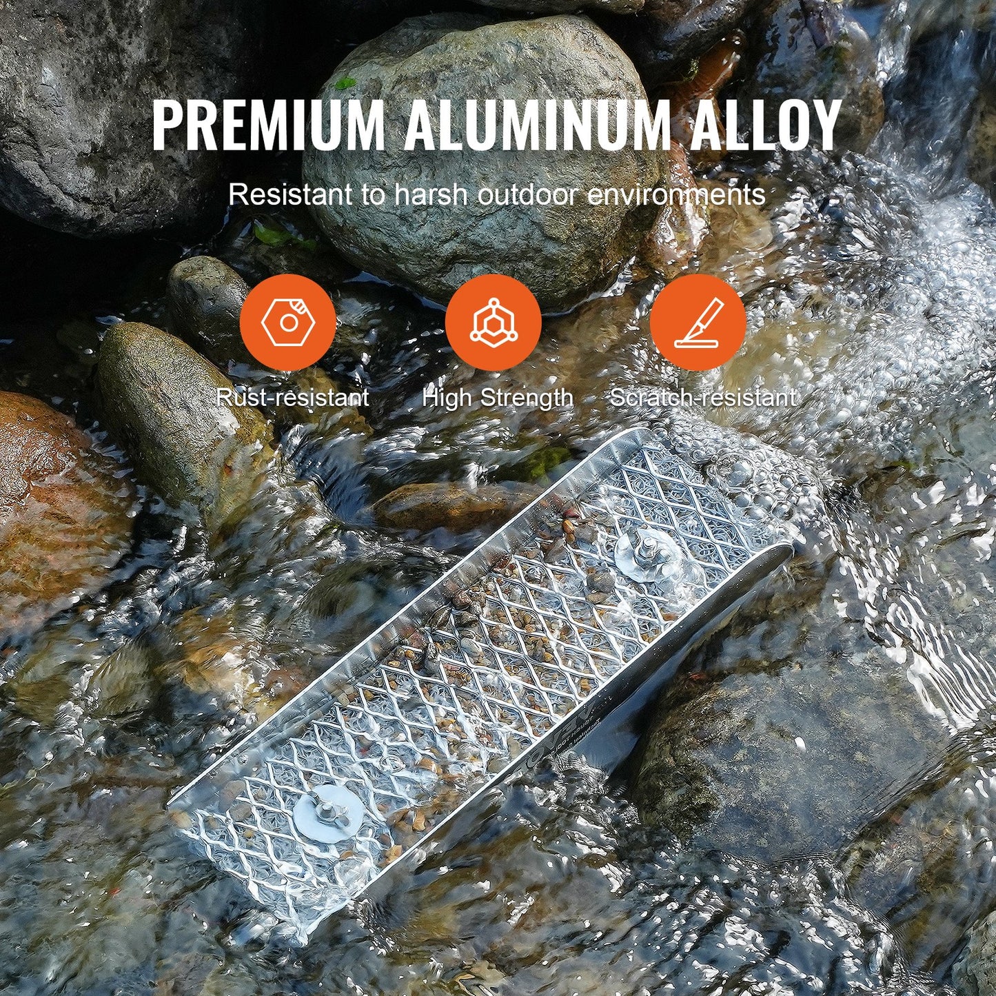 Gold Panning Kit med Mini Sluice Box, 12" Aluminium Gold Mining Utrustning, 16 ST Gold Prospecting Kit med Gold Pan, Classifier Screen, Separeringsmagnet, Dragsko Ryggsäck och tillbehör