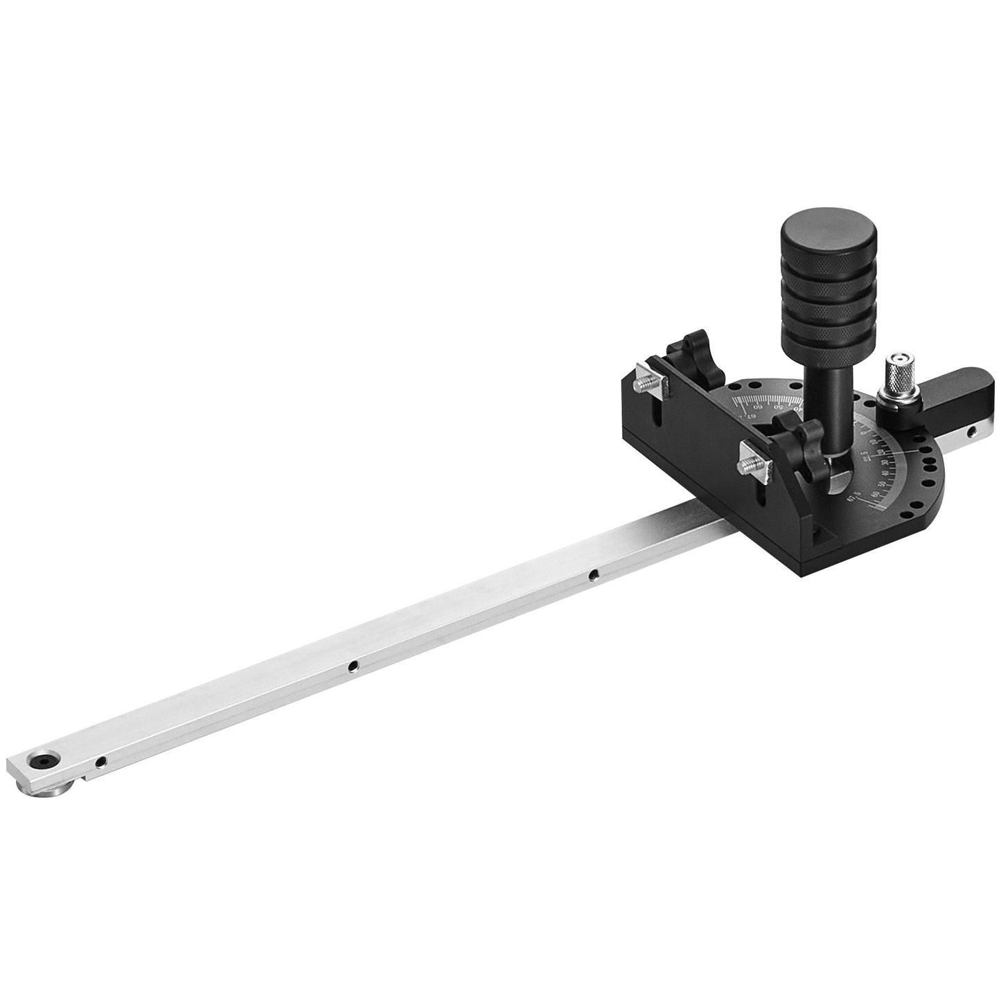 Precisionsgeringsmätare, standardspår 3/4'' x 3/8'', aluminiumlegeringsbordssåg Geringsmätare med 15 vinkelstopp justerbar fjäderbelastad kolv och avtagbar skiva, för bordssåg för träbearbetning