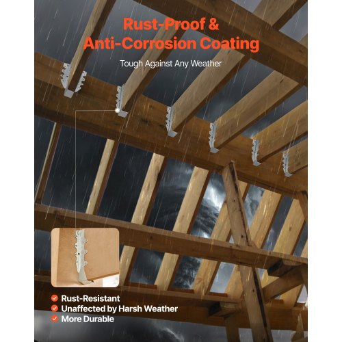 Floor joist hanger for wall mounting, internal dimensions 40x38x199 mm, 50 pcs.
