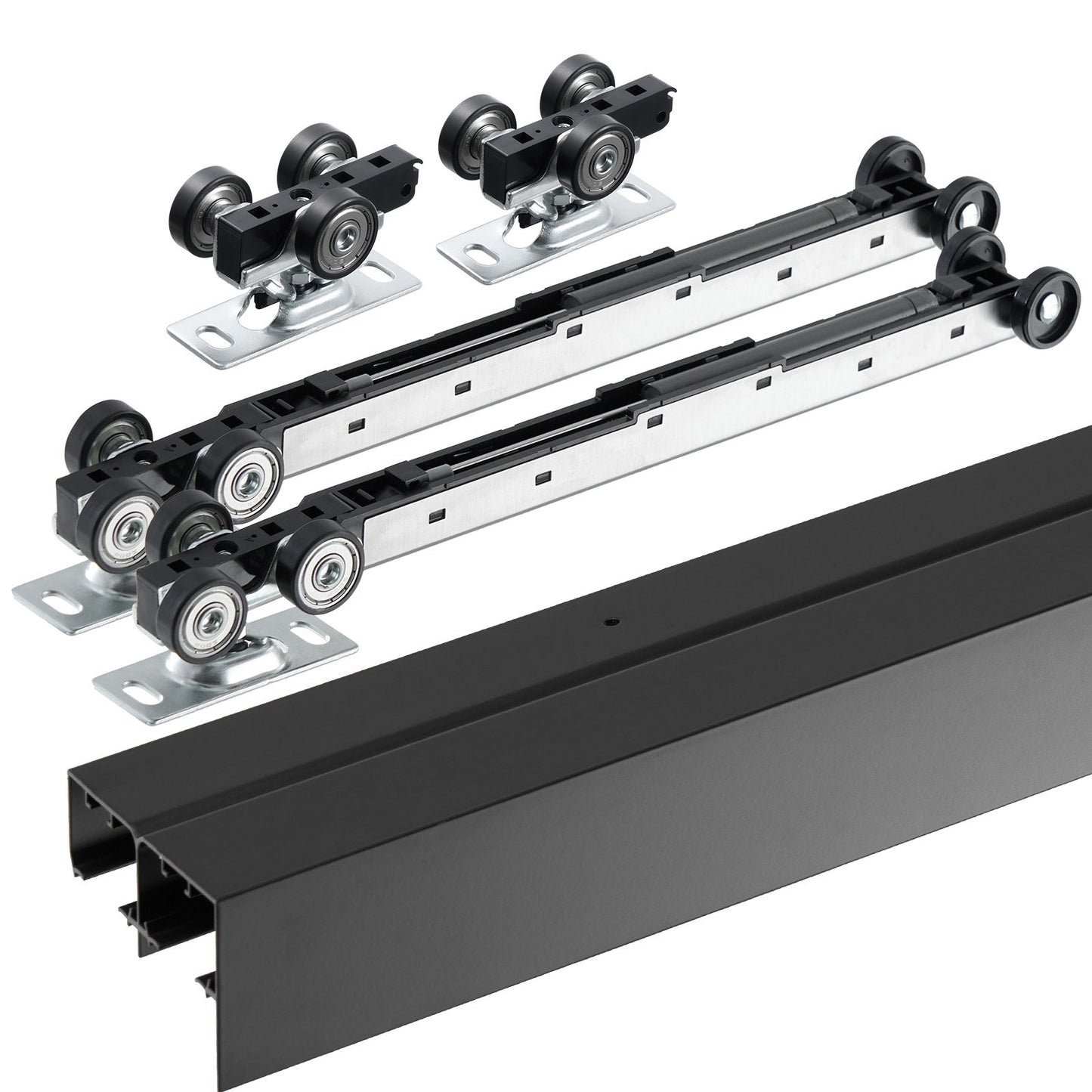 Bypass Door Hardware 8ft Bypass Closet Door Track Kit for 2-Door System