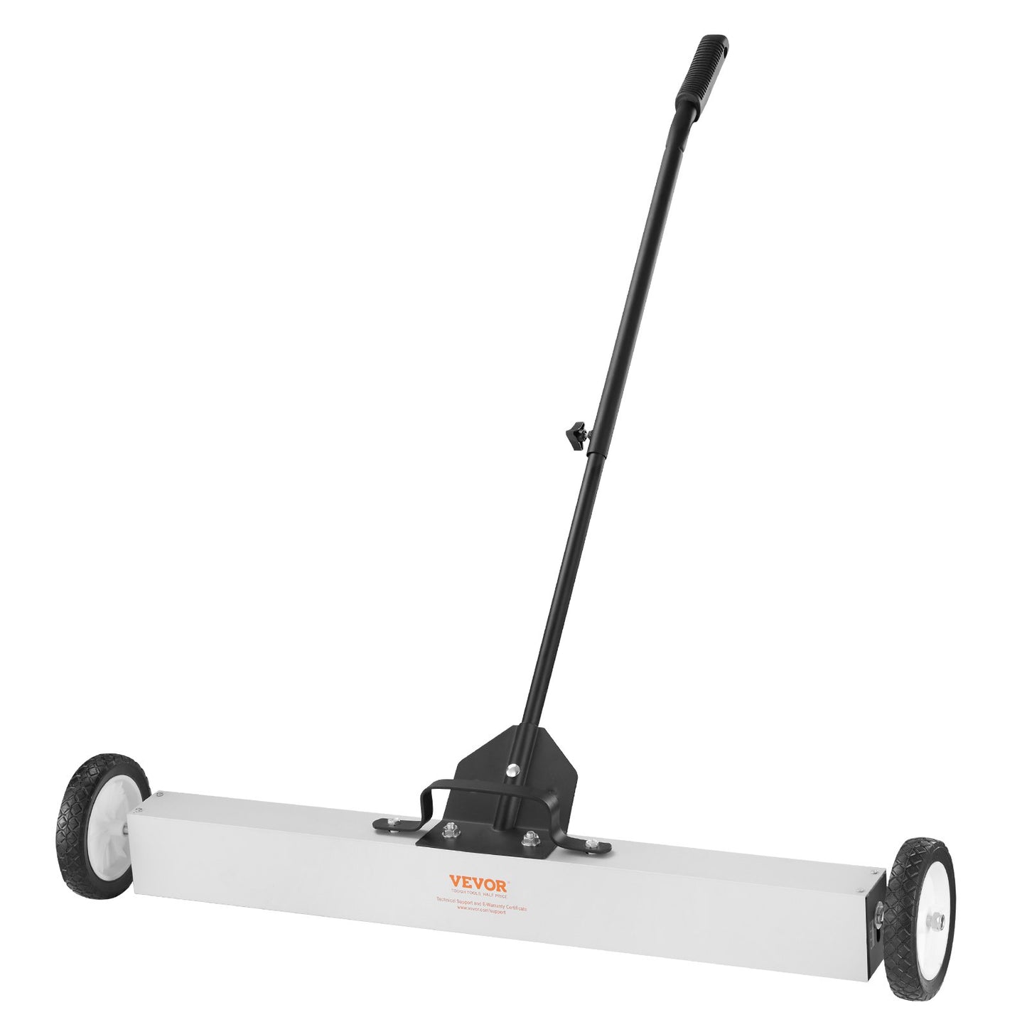 55 Pound Rolling Magnetic Sweeper with Wheels, Magnetic Pickup Push Type Sweeper, 24 Inch Pickup with Large Magnet Lawn Sweeper with Telescopic Handle, Easy Cleaning of Workshop Garage Yard