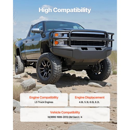 Camshaft kit with springs and valve seals 1999-2013 GM Gen3/4 Norris Trucks