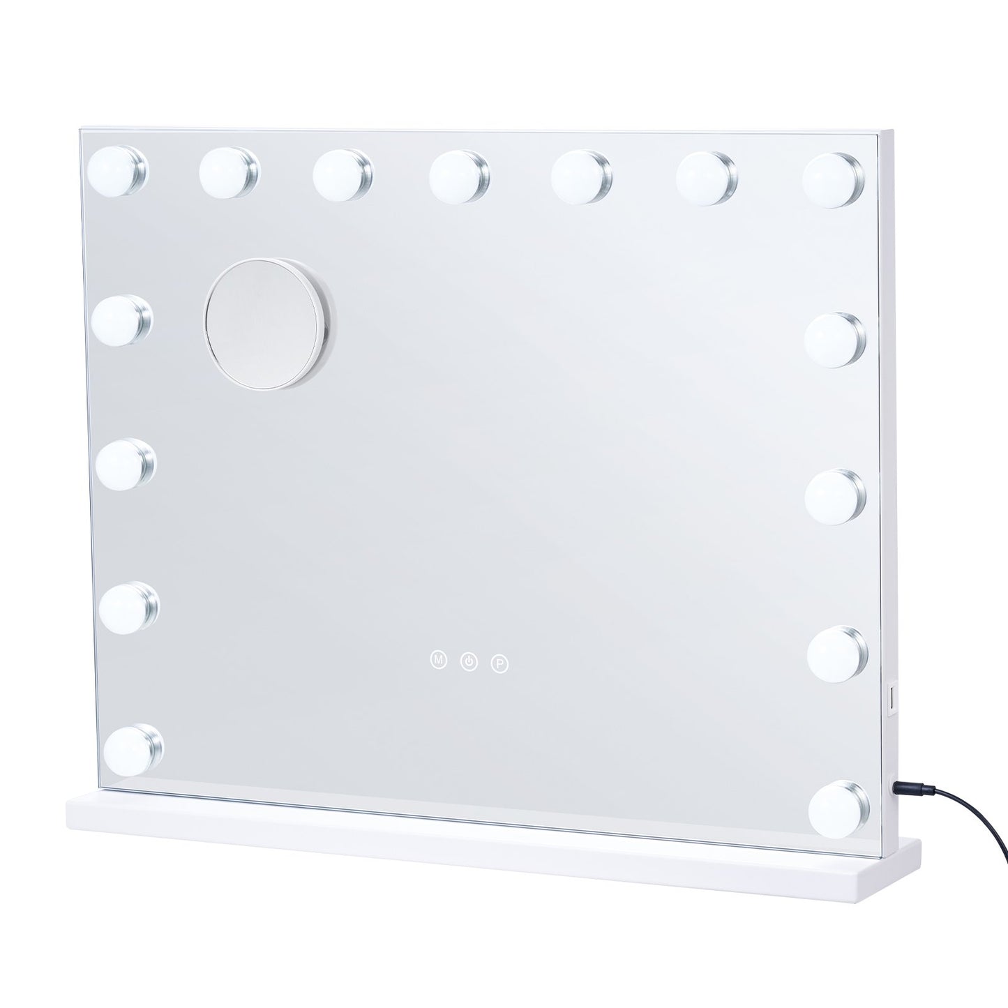 Hollywood sminkspegel med lampor med USB-bord väggfäste 22,8x18,1 tum