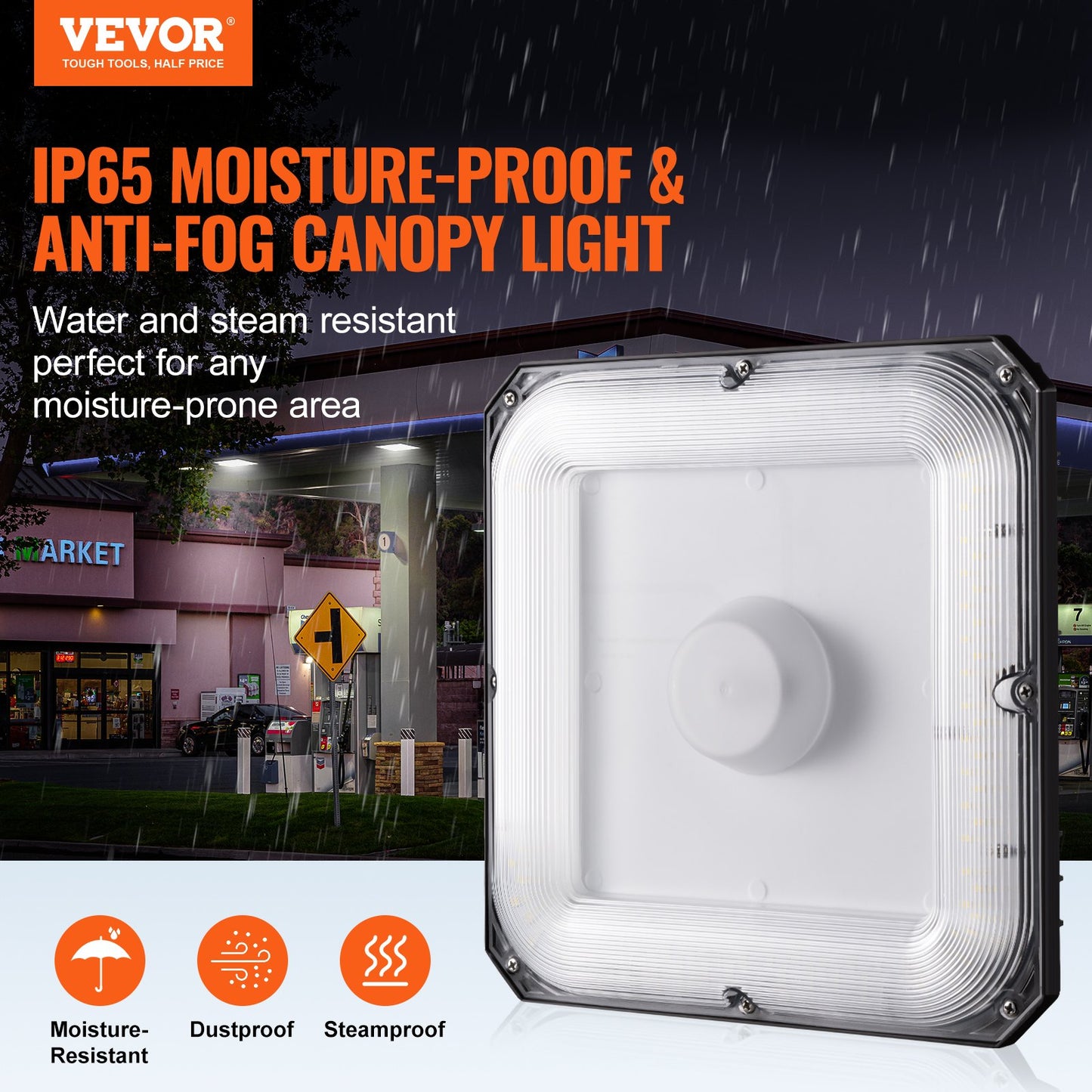 4-pack LED Canopy Lights 80W 8800LM 5000K Daylight Outdoor Canopy Lighting