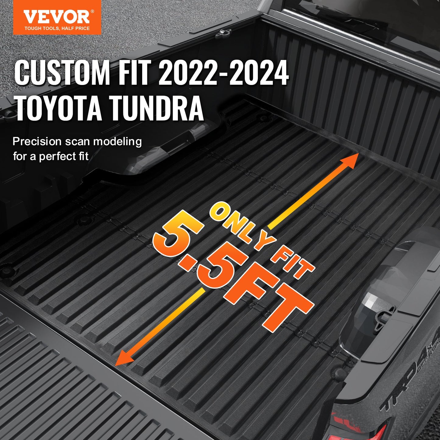 Truck Bed Mat Fit 2022-2024 Toyota Tundra TPE Truck Bed Liner Tillbehör
