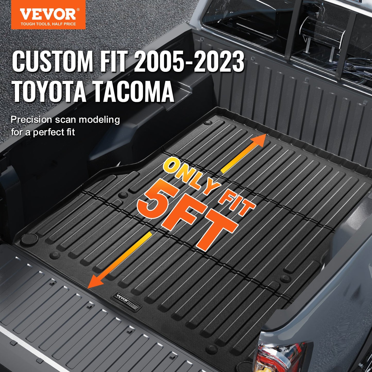 Truck Bed Mat Fit 2005-2023 Toyota Tacoma TPE Truck Bed Liner Tillbehör