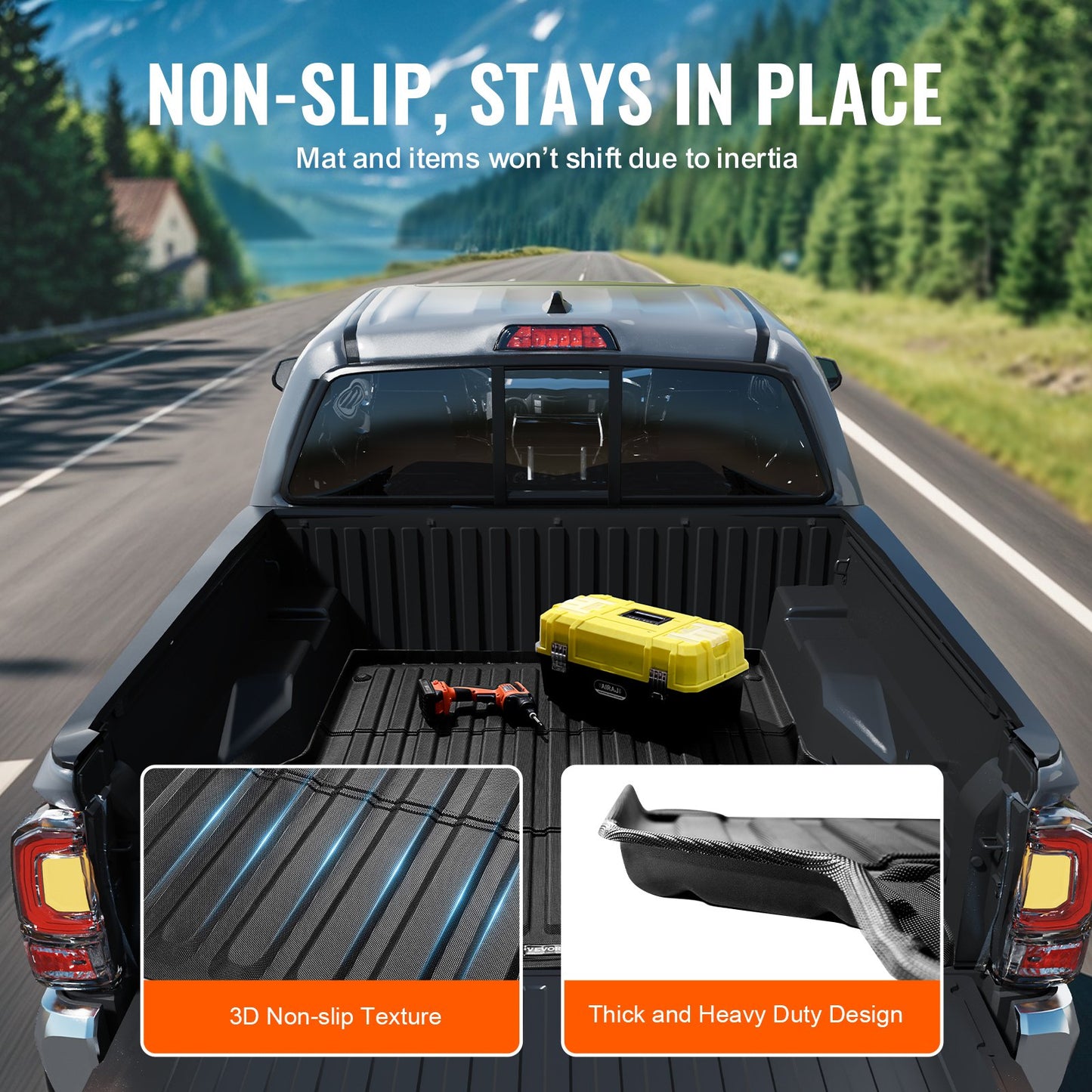 Truck Bed Mat Fit 2005-2023 Toyota Tacoma TPE Truck Bed Liner Tillbehör