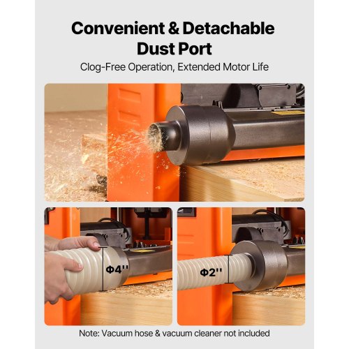 Tjocklekshyvel, trebladig, 330 mm brett arbetsbord, elektrisk bänkhyvel, 2000W 23500 RPM kraftfull motor, dubbla rullar, överskydd, träbearbetning med en hastighet, för hårt mjukt trämaterial | EU