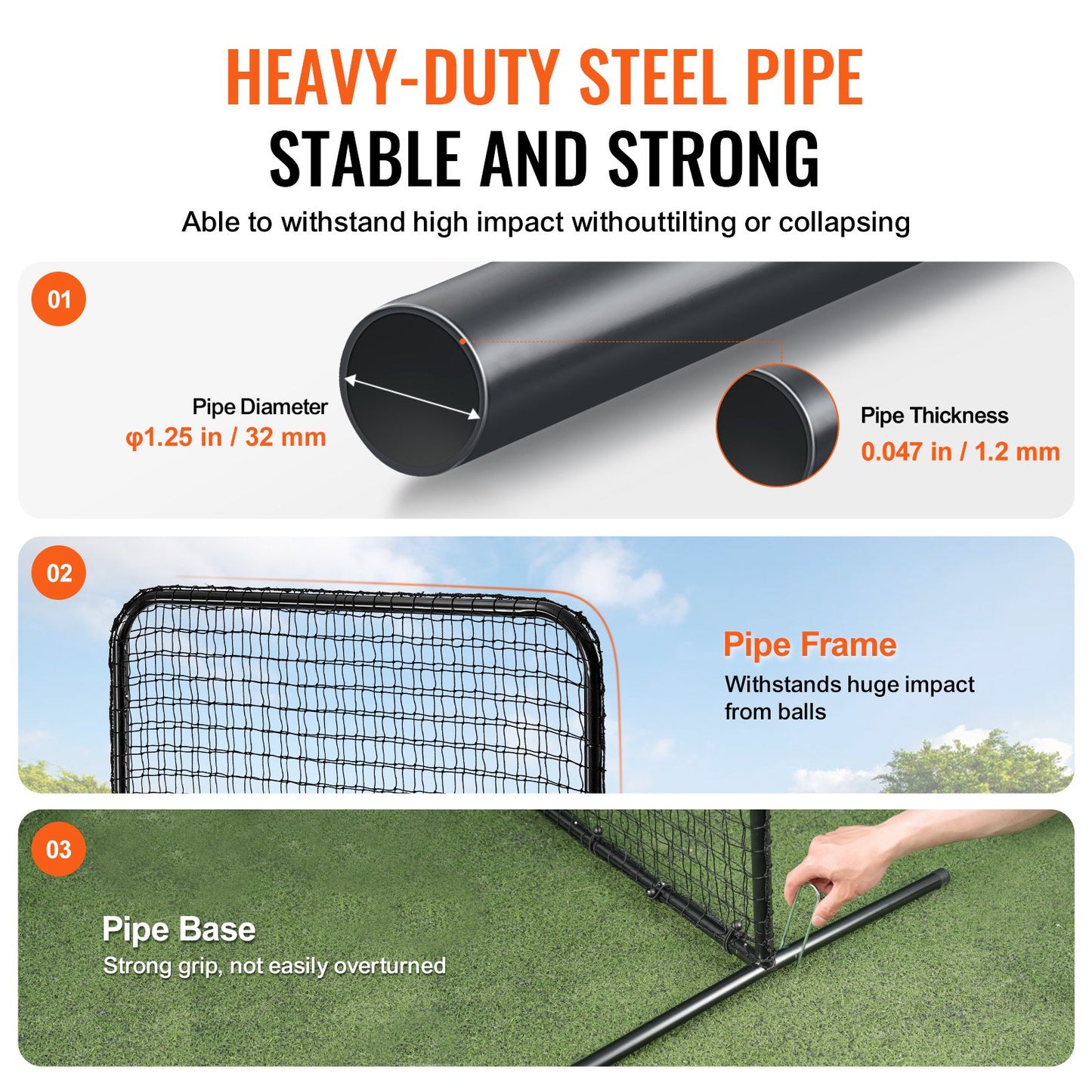 L Screen Baseball for Batting Cage, 7x7 ft Baseball Softball Safety Screen, Body Protector Portable Batting Screen with Carrying Bag and Ground Stakes, Heavy Duty Pitching Net for Pitchers Protection