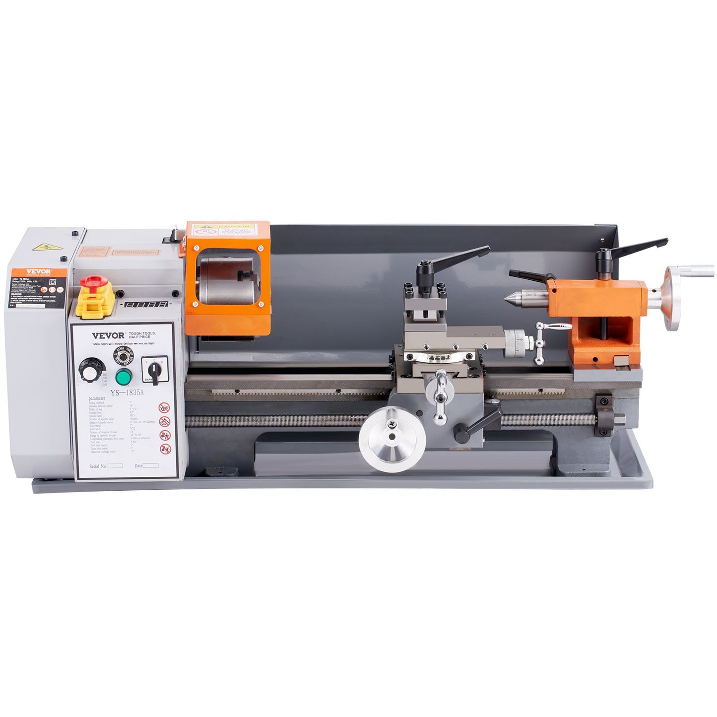 Metal Lathe, 7'' x 13.78'', Precision Benchtop Power Metal Lathe, 0-2200 rpm Continuously Variable Speed, 500W Brush Motor Metal Gears, with Toolbox for Machining Precision Parts