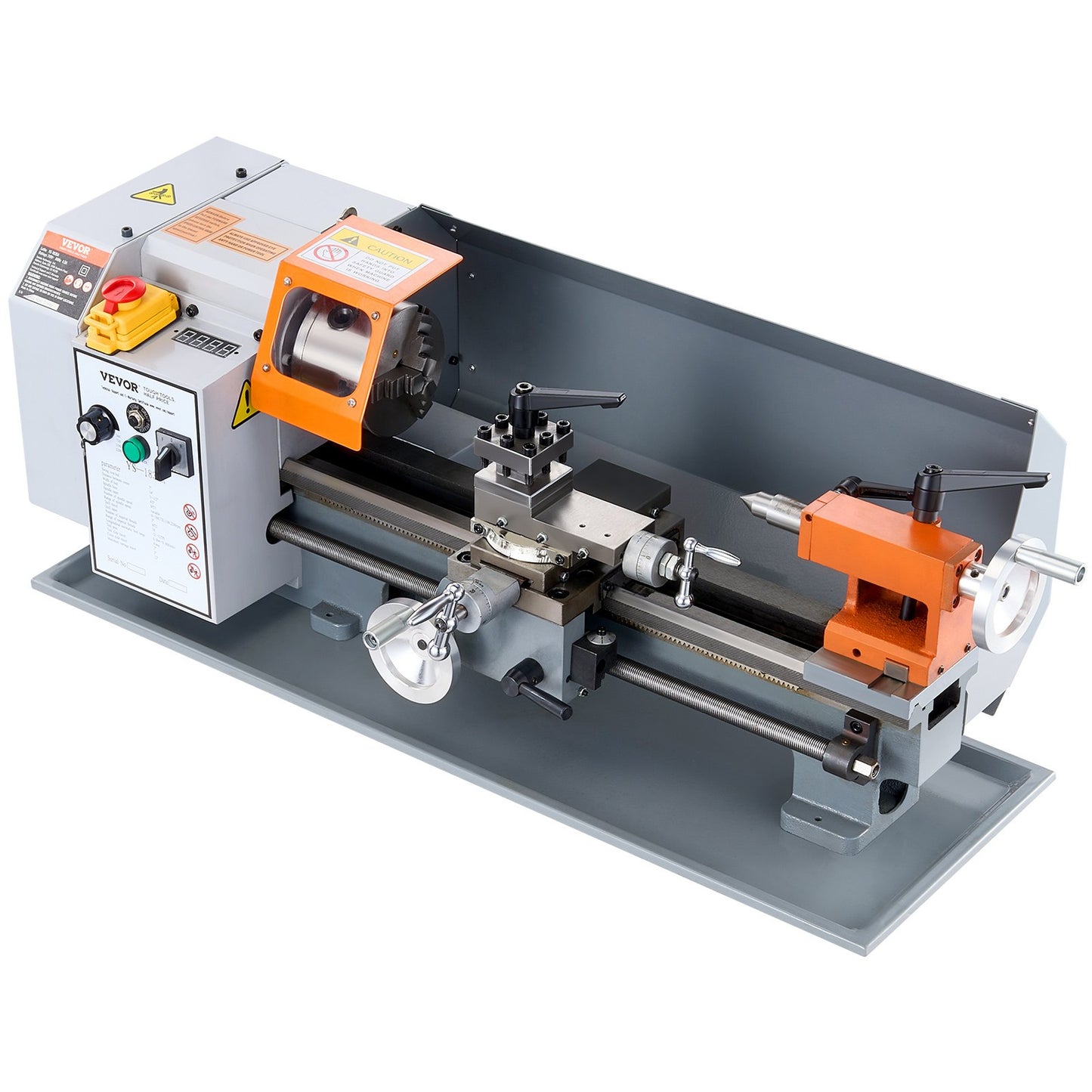 Metal Lathe, 7'' x 13.78'', Precision Benchtop Power Metal Lathe, 0-2200 rpm Continuously Variable Speed, 500W Brush Motor Metal Gears, with Toolbox for Machining Precision Parts
