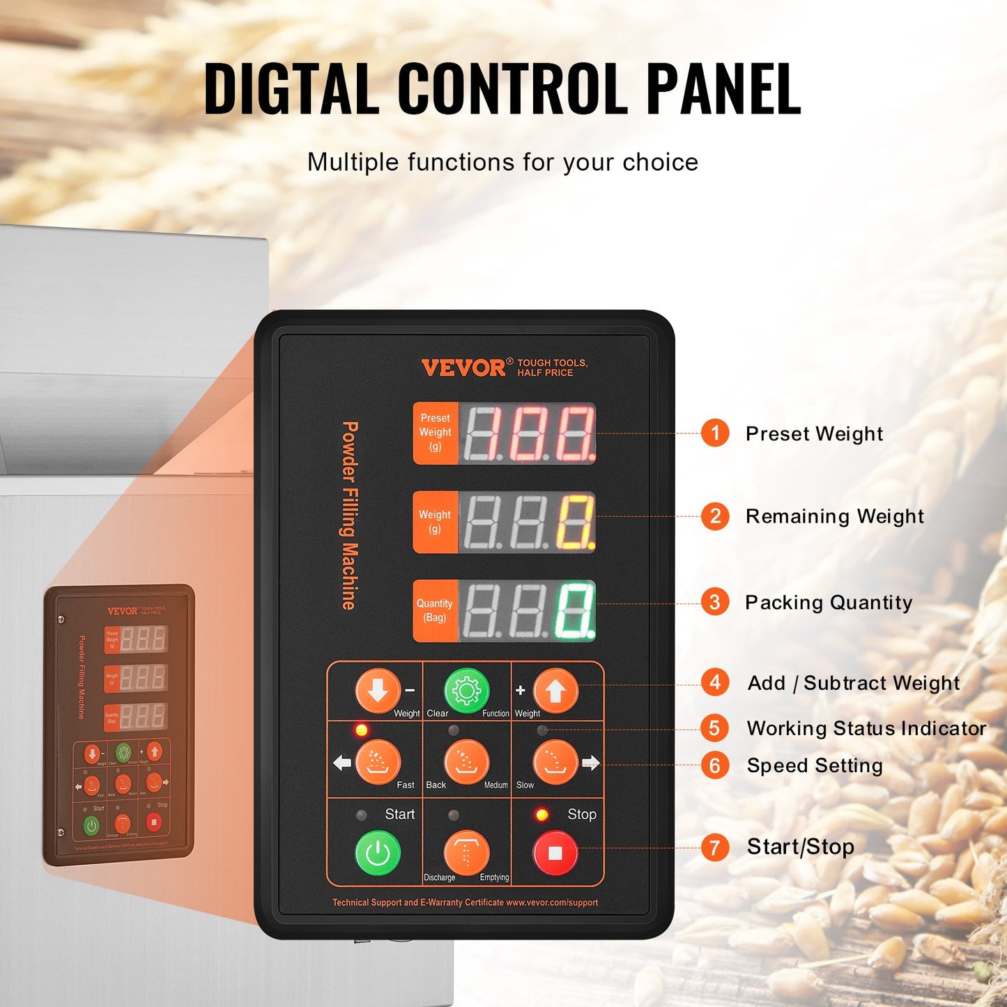 Powder Filling Machine, 0.002-0.22lbs/1-100g, Automatic Intelligent Particle Weighing Machine, Bottle Bag Powder Filling Particle Dispenser for Tea Seeds Grain Powder Flour Beans Glitter