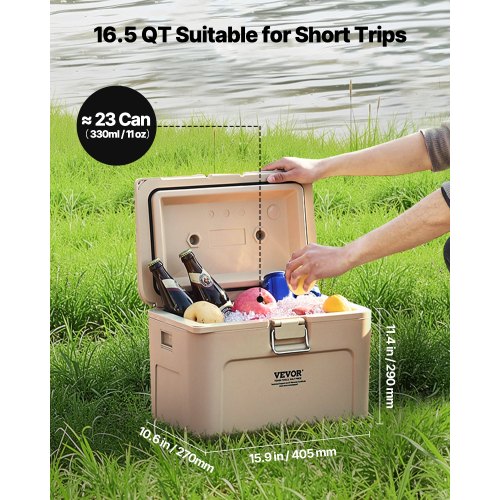 Portable Cooler 16,5 QT isolerad kylare 23 burkar Kapacitet med mugghållare | EU