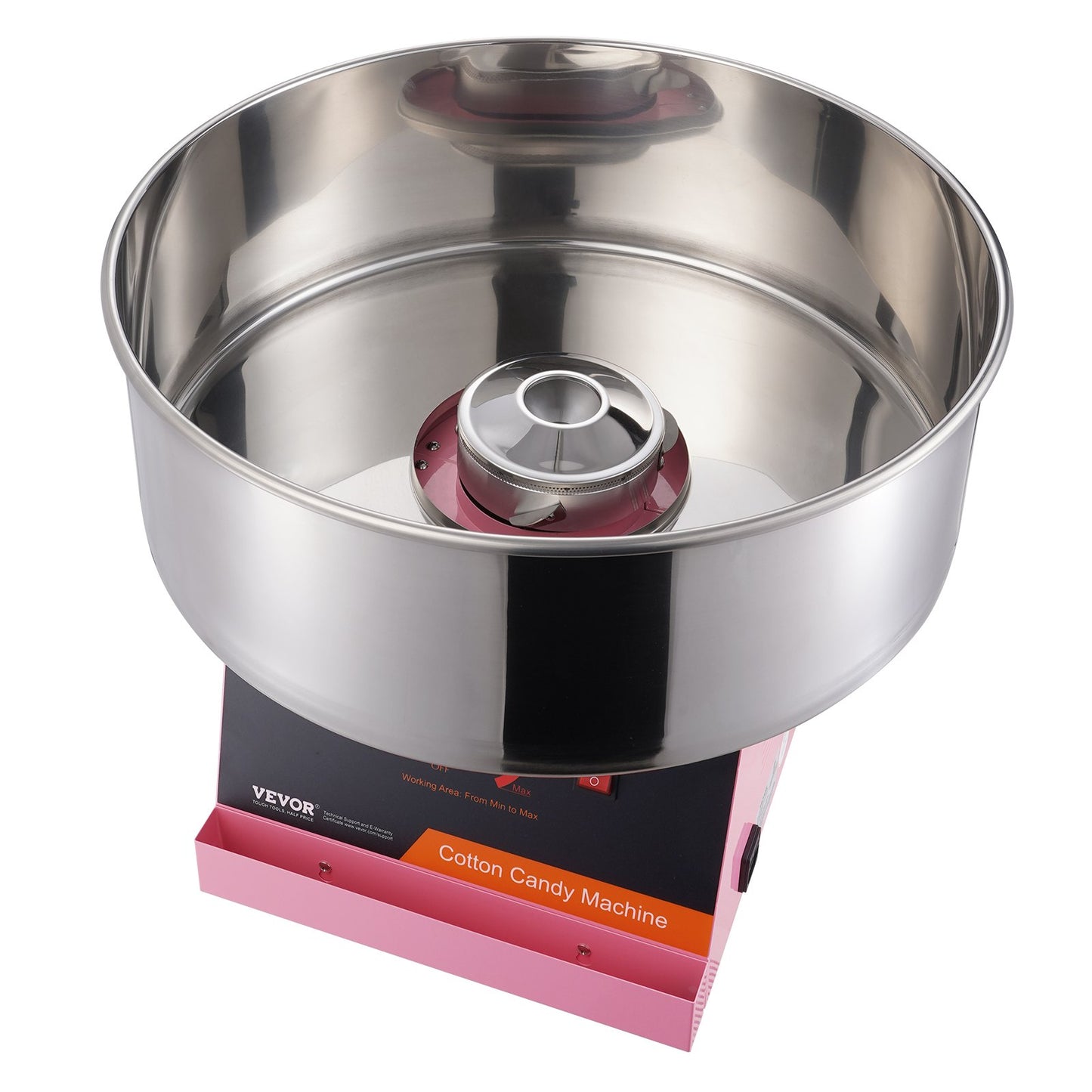 Elektrisk sockervaddsmaskin, 1000 W Candy Floss Maker, kommersiell sockervaddsmaskin med rostfritt stålskål och sockerskopa, perfekt för hemmabarnsfödelsedag, familjefest (rosa)