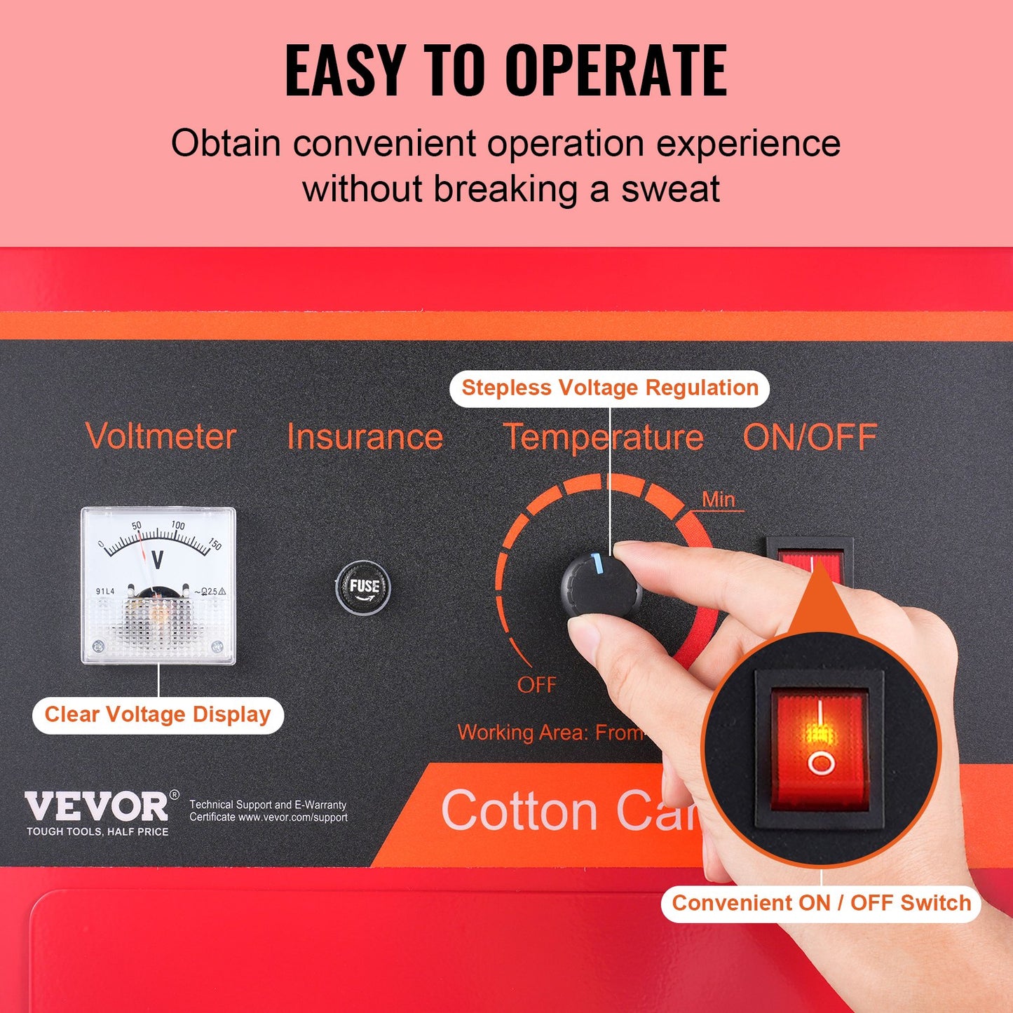 Electric Cotton Candy Maker, 1000W Candy Machine, Commercial Cotton Candy Maker with Lid, Stainless Steel Bowl, Sugar Scoop, Box, Perfect for Home Children's Birthday, Family Party, Red