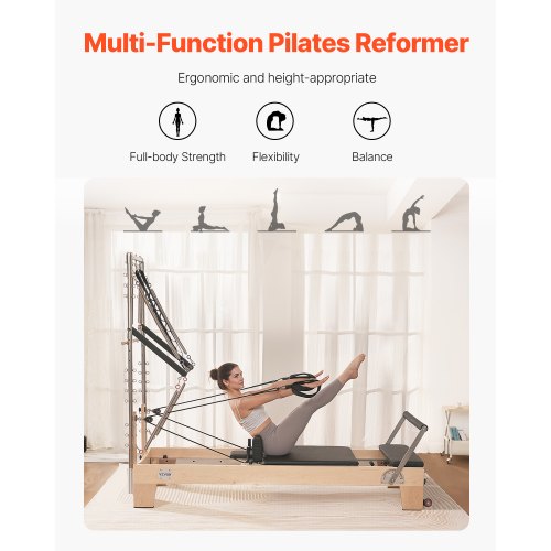 Pilates Reformer Trä Pilatesmaskin Hemmagym Träningsutrustning | EU