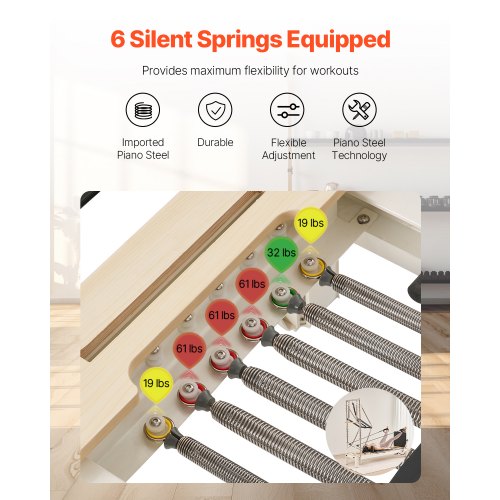 Pilates Reformer Pilatesmaskin Hemmagymutrustning med Motstånd | EU