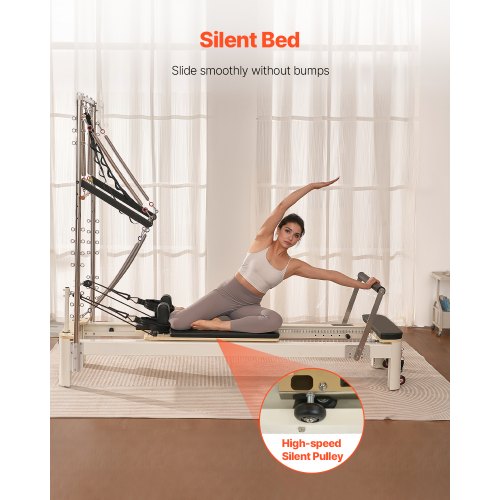 Pilates Reformer Pilatesmaskin Hemmagymutrustning med Motstånd | EU