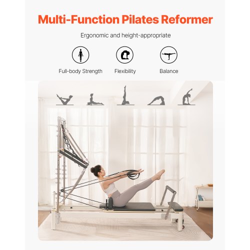 Pilates Reformer Pilatesmaskin Hemmagymutrustning med Motstånd | EU