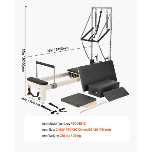 Pilates Reformer Pilatesmaskin Hemmagymutrustning med Motstånd | EU