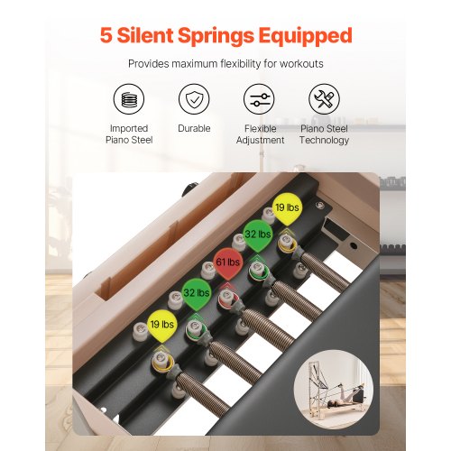 Pilates Reformer Wooden Pilates Machine Home Gym Exercise Equipment | EU