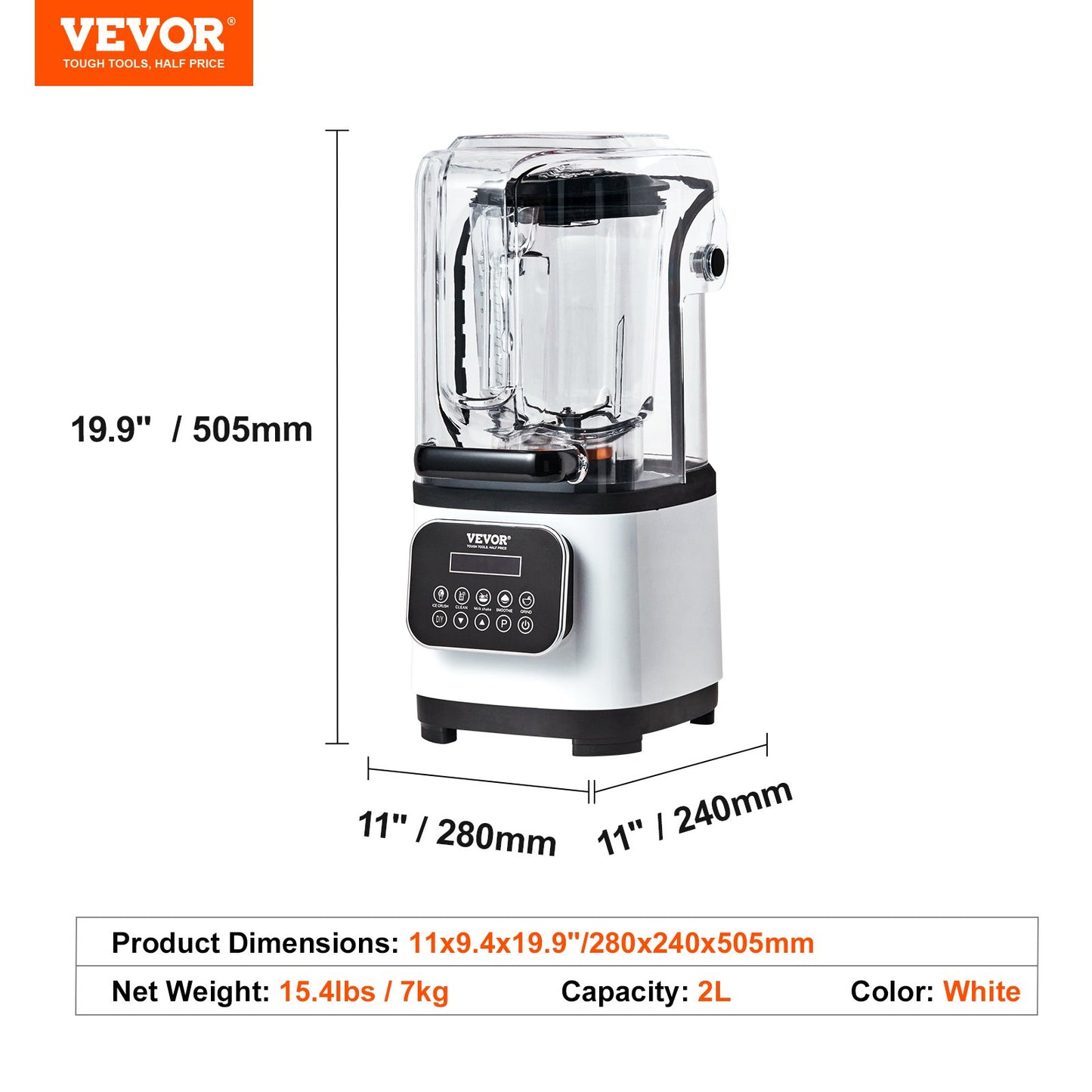 Professional Blender Commercial Countertop Blenders 68 oz Smoothies Shakes