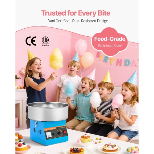 Commercial Cotton Candy Machine Electric Cotton Candy Machine 1000W Blue