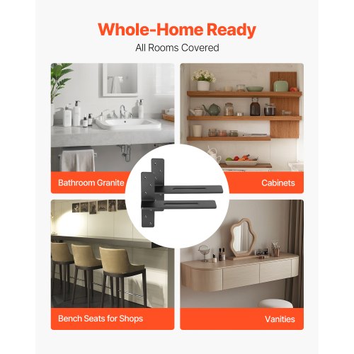 2 shelf brackets 14 inch / 355.6 mm heavy duty floating shelf brackets