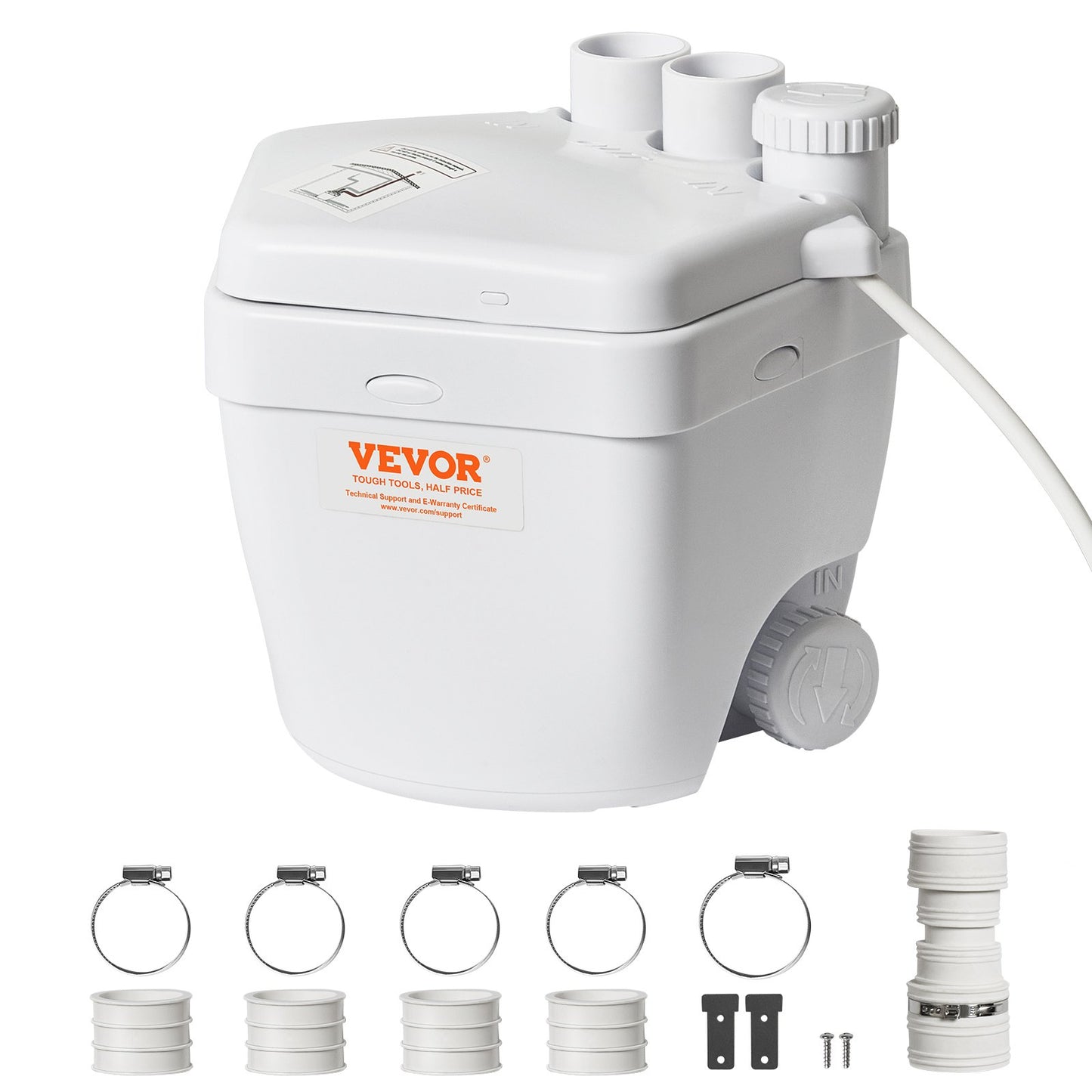 Utility Sink Pump Tvätt Sink Drän Pump System 200W 1500GPH 18ft Head 1-1/2" Utlopp Lågt dräneringsuttag Korrosionsbeständigt Lågt ljud för villakällare, tvättmaskiner, mångsidiga diskbänkar och barer