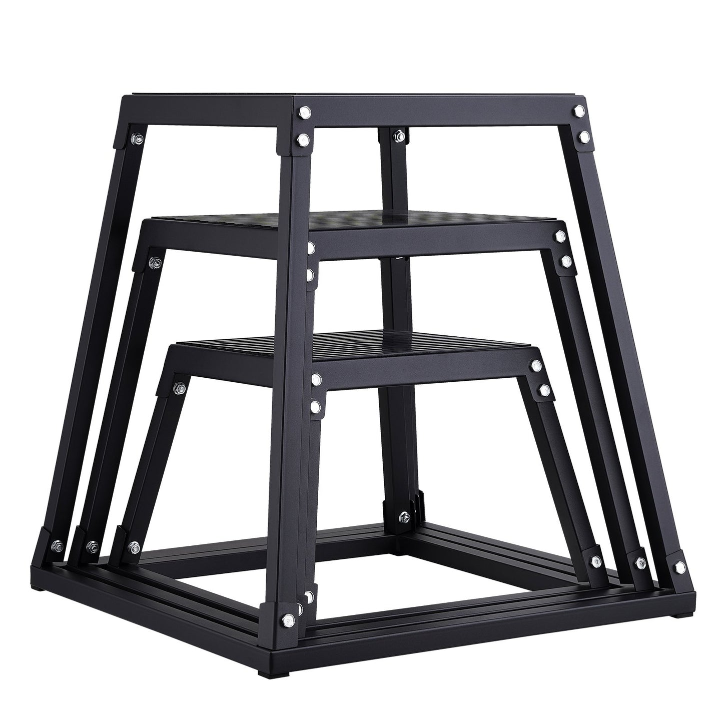 Plyometrische Sprungboxen, 12/18/24 Zoll Plyo-Box, Plattform- und Sprung-Agility-Box, Anti-Rutsch-Fitness-Übungs-Step-Up-Box-Set für das Heim-Fitnessstudio-Workout, Cardio-Krafttraining, Schwarz