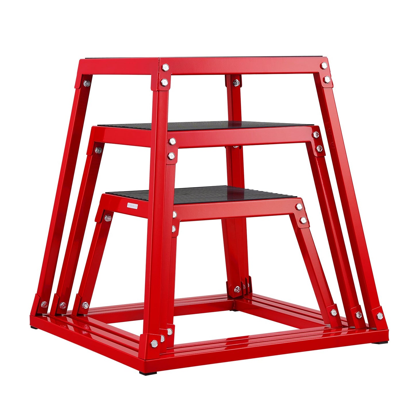 Plyometric Jump Boxes, 12/18/24 inch Plyo Box, Platform and Jumping Agility Box, Anti-Slip Fitness Exercise Step Up Box Set for Home Gym Workout, Cardio Strength Training, Red