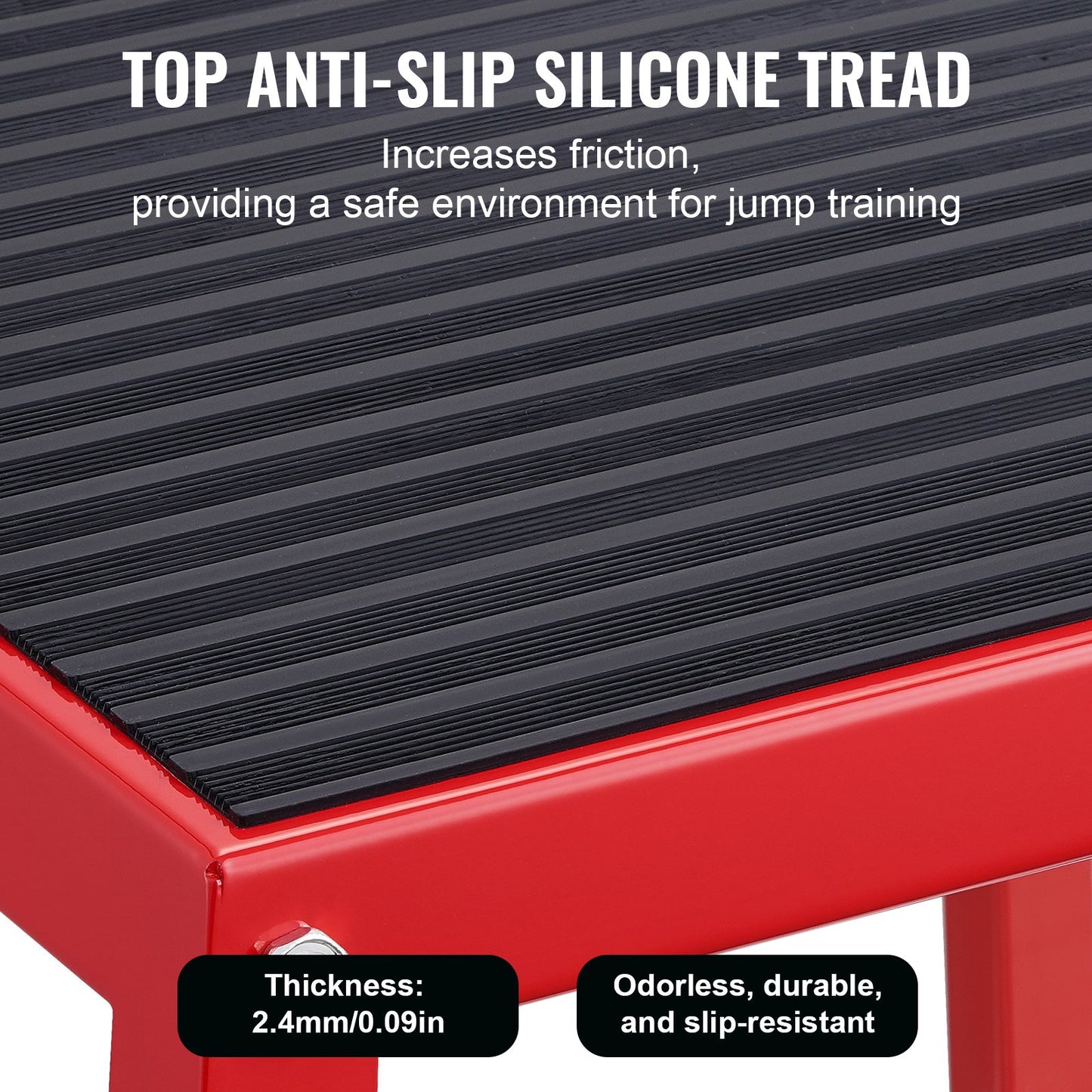 Plyometric Jump Box, 12 Inch Plyo Box, Steel Plyometric Platform och Jumping Agility Box, Anti-Slip Fitness Exercise Step Up Box för hemmagymträning, Konditionsstyrketräning, Röd