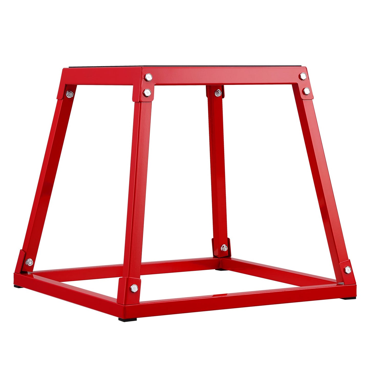 Plyometric Jump Box, 18-inch Plyo Box, Steel Plyometric Platform and Jumping Agility Box, Anti-Slip Fitness Exercise Step Up Box for Home Gym Workout, Cardio Strength Training, Red