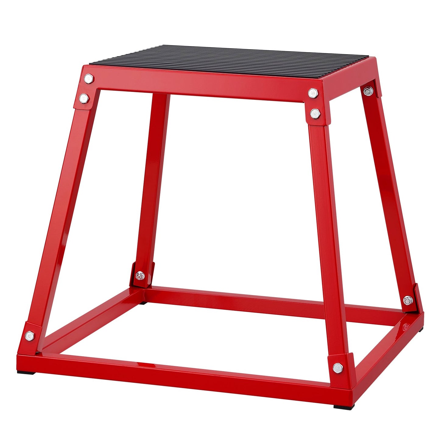 Plyometric Jump Box, 18-inch Plyo Box, Steel Plyometric Platform and Jumping Agility Box, Anti-Slip Fitness Exercise Step Up Box for Home Gym Workout, Cardio Strength Training, Red