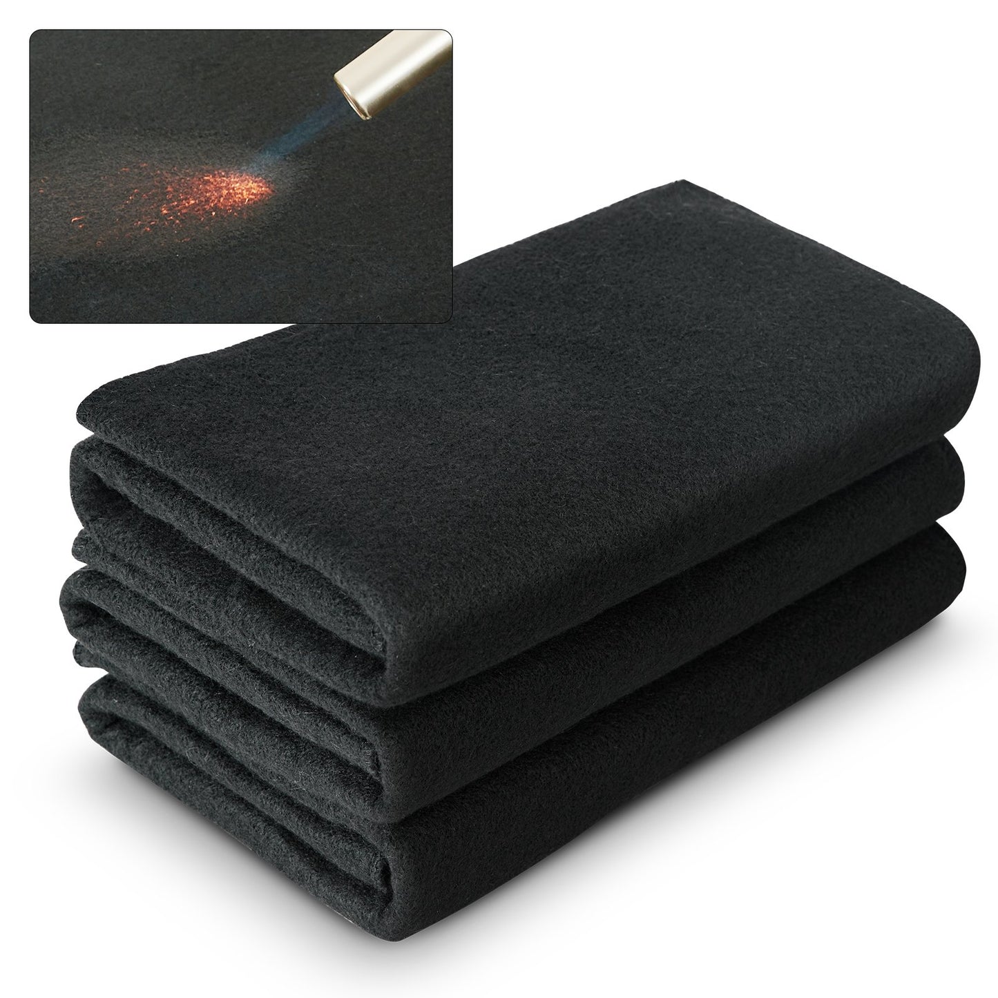 Kolfiltsvetsfilt 6-pack, 21" x 20" flamskyddande svetsfiltar, upp till 1800°F Värmebeständig filtset, kapbar kolfiber brandskyddande isoleringssvetsmatta