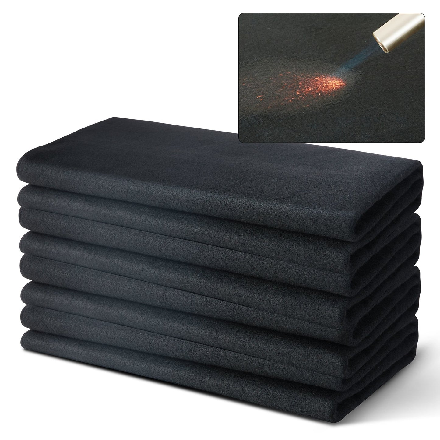 Schweißdecke aus Carbonfilz, 4er-Pack, 94 x 91 cm, flammhemmende Schweißdecke, bis zu 820 °C hitzebeständiges Filzset, zuschneidbare feuerhemmende Isolierschweißmatte aus Carbonfaser