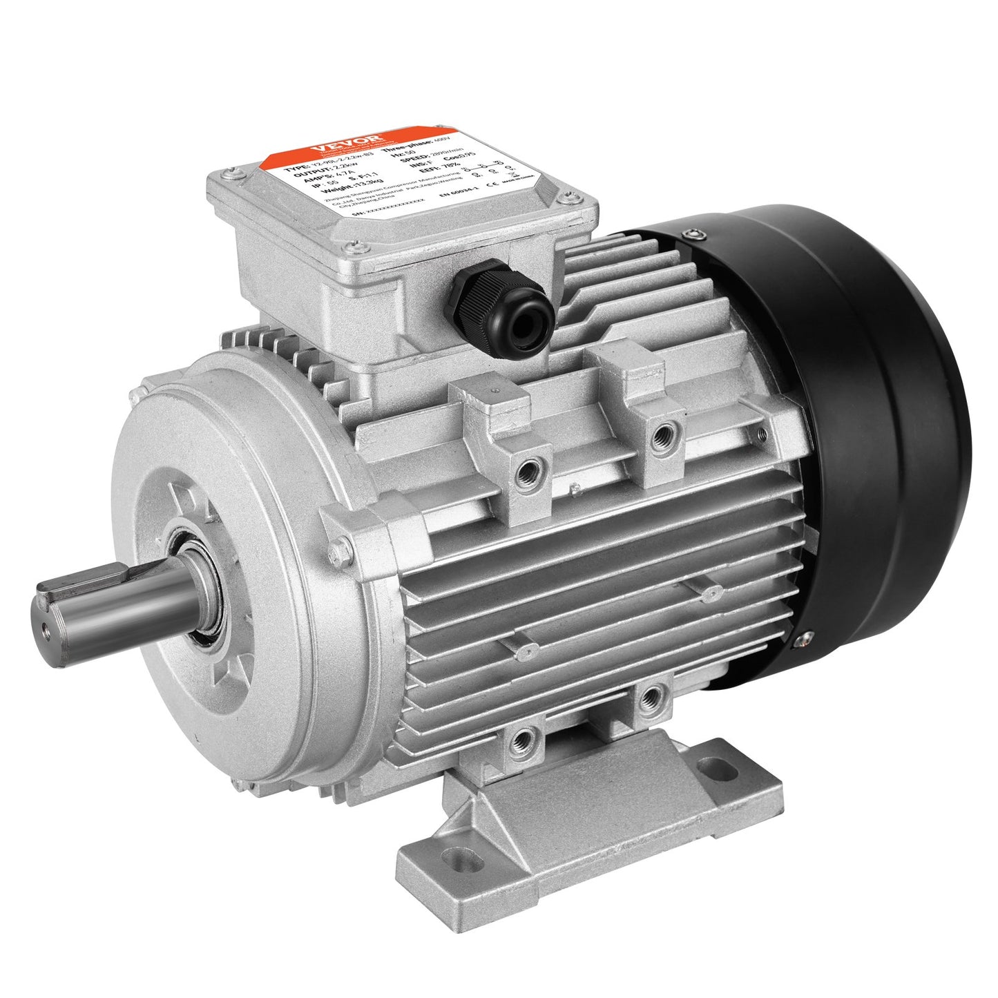 1,5KW elmotor 3000 rpm AC230/400V 9,5A/3,5A 3-fas 24 mm kilaxel