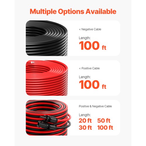 30.48m/100ft Solar Panel Extension Cable 10AWG Waterproof PV 6mm² Cable Red | EU