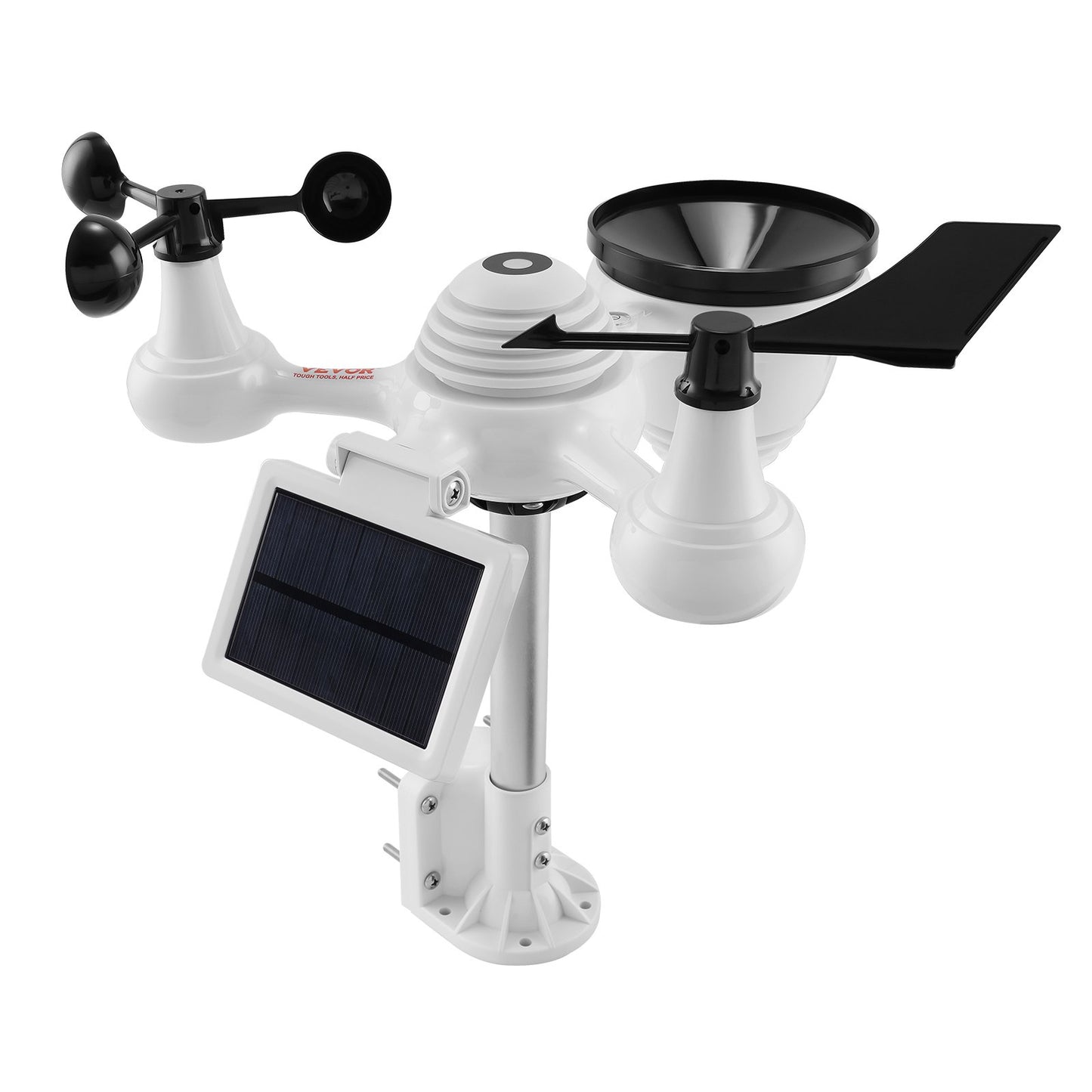 7-in-1-WLAN-Wetterstation, 7,5-Zoll-Farbbildschirm, Heimwetterstation für drinnen und draußen, mit kabellosem Solar-Außensensoralarm, für Temperatur, Luftfeuchtigkeit, Windgeschwindigkeit/Regenrichtung