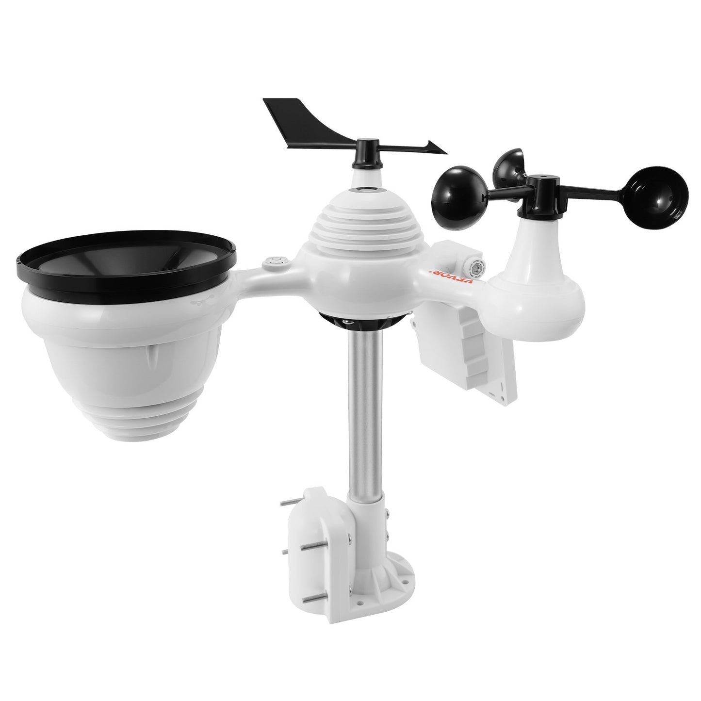 7-in-1-WLAN-Wetterstation, 7,5-Zoll-Farbbildschirm, Heimwetterstation für drinnen und draußen, mit kabellosem Solar-Außensensoralarm, für Temperatur, Luftfeuchtigkeit, Windgeschwindigkeit/Regenrichtung
