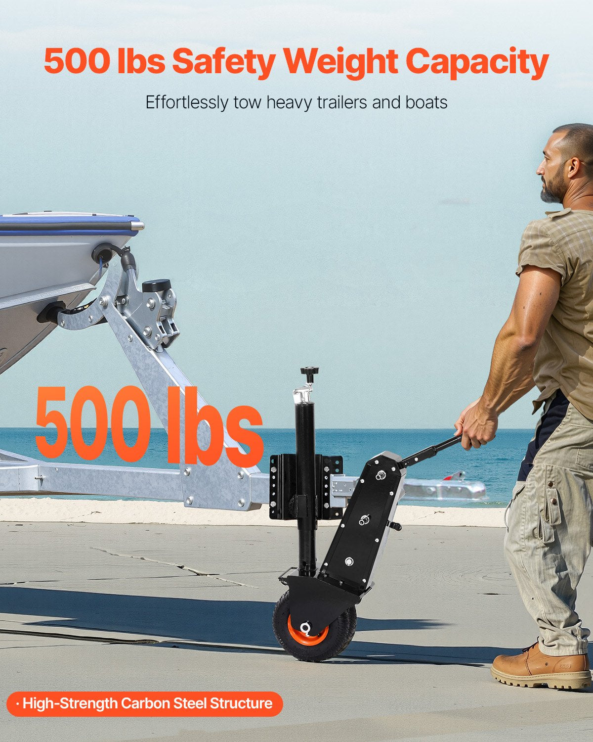 Trailer Dolly 500lbs Tunga Vikt Kapacitet 13 till 23,2 tum Justerbar höjd