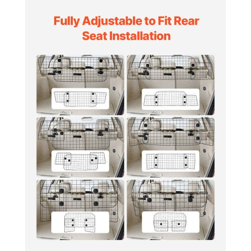 Dog Car Barrier 38"-66.3" Adjustable Pet Divider Gate for Cargo Space | EU
