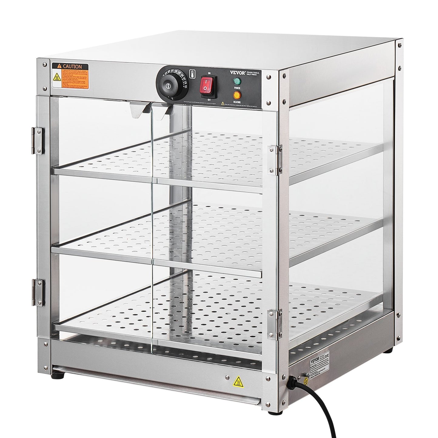 3-stufiger kommerzieller Speisenwärmer-Display-Arbeitsplatten-Pizzaschrank mit Beleuchtung